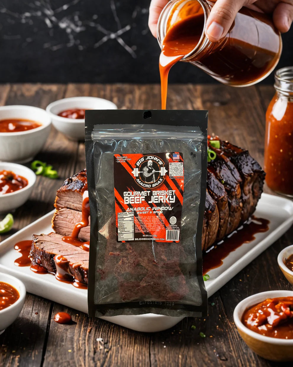 Anabolic Window" Sweet & Spicy Brisket Beef Jerky - (3oz) High Protein Snack