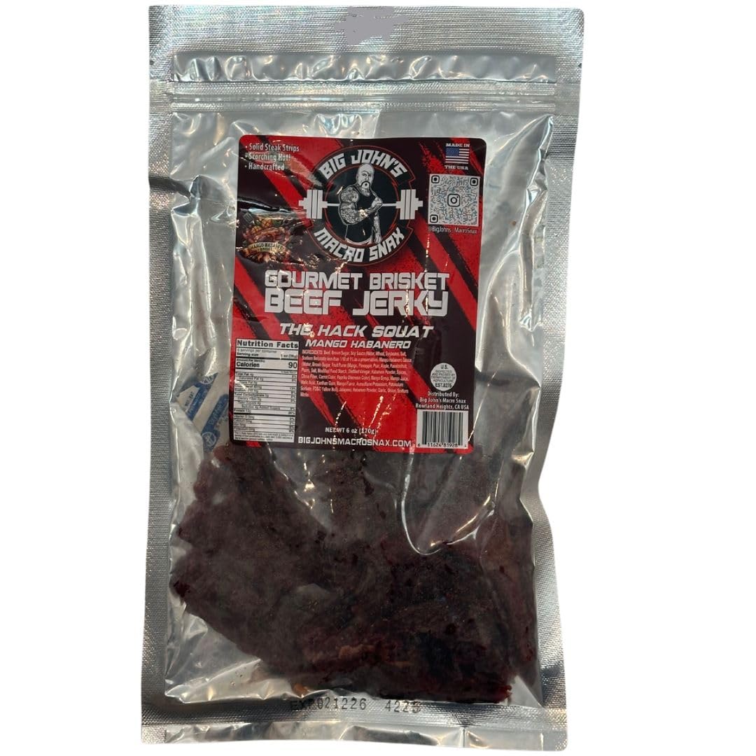 "Hack Squat" Mango Habanero Brisket Beef Jerky - (6oz) High Protein Snack