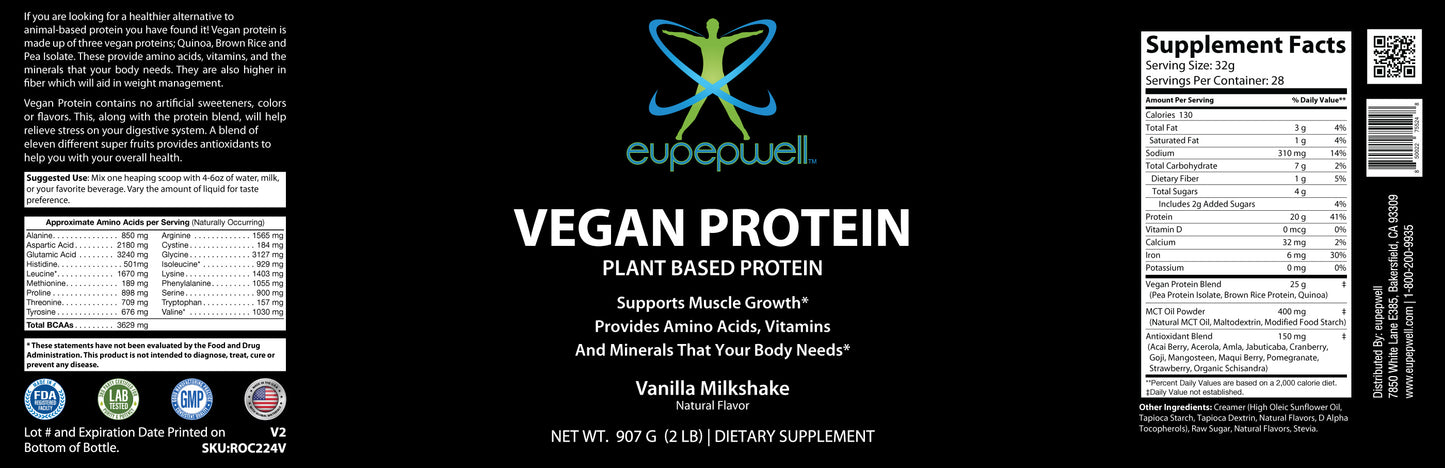 2lb Vegan Protein Vanilla – 28 servings