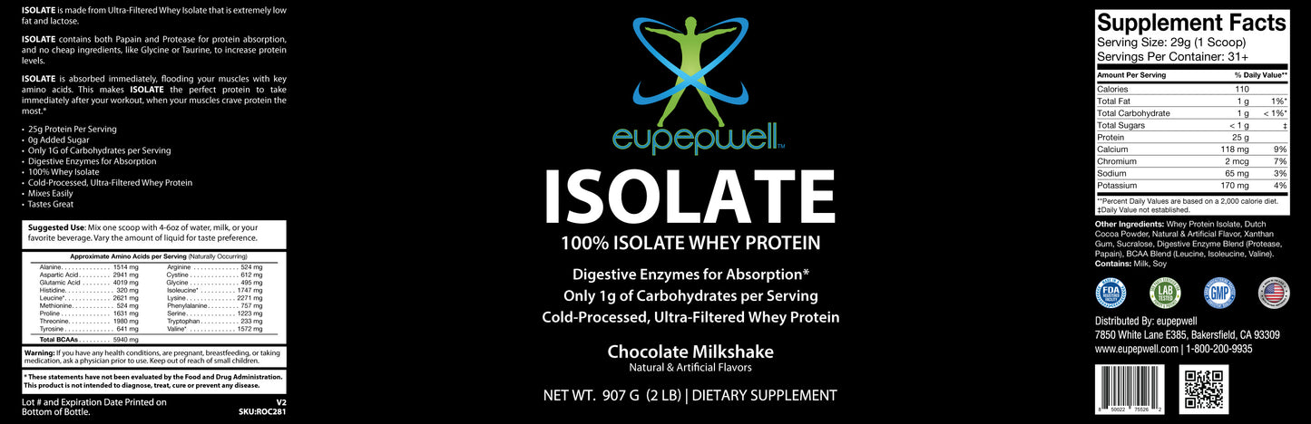 2lb 100% Whey Isolate Chocolate