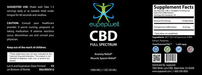 CBD Full Spectrum – 1000mg (1 oz Tincture)