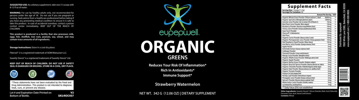 Organic Super Greens - Watermelon