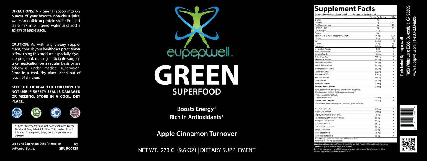 Green Superfood - Apple Cinnamon Turnover