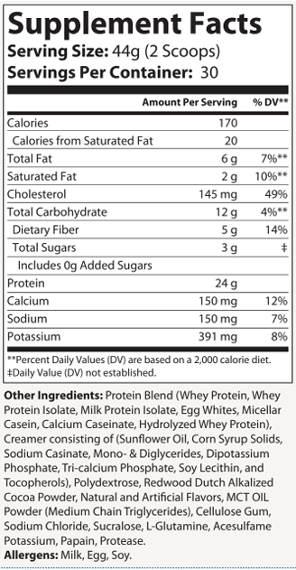 Essential Meal Replacement Protein Chocolate Milkshake  w/0% Added Sugar